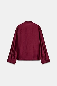 SATIN EFFECT FROG CLASP SHIRT ZW COLLECTION