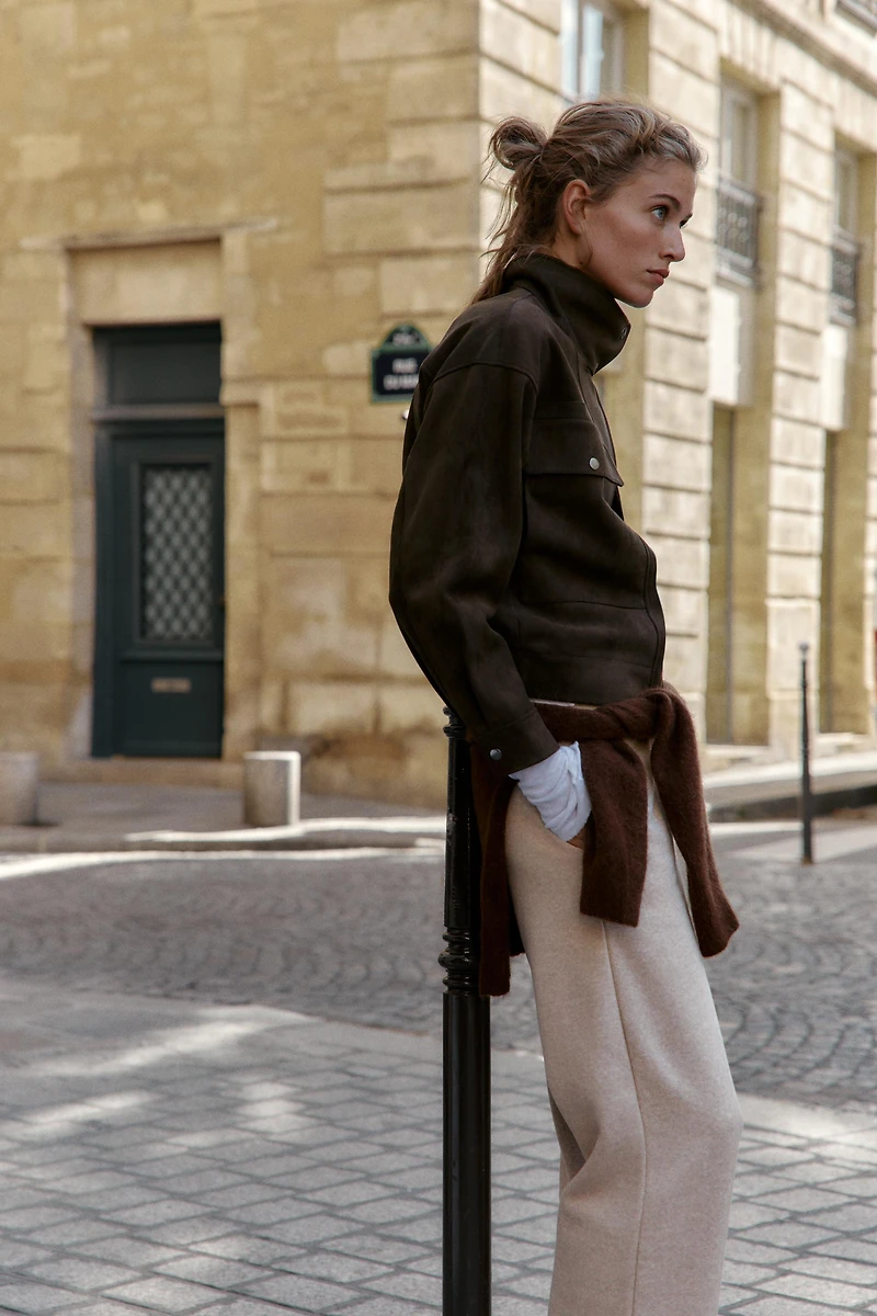 WIDE LEG FLEECE PANTS