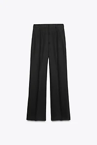 LINEN BLEND BUCKLE PANTS ZW COLLECTION