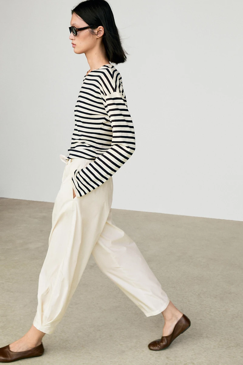 100% cotton long sleeve striped sweater