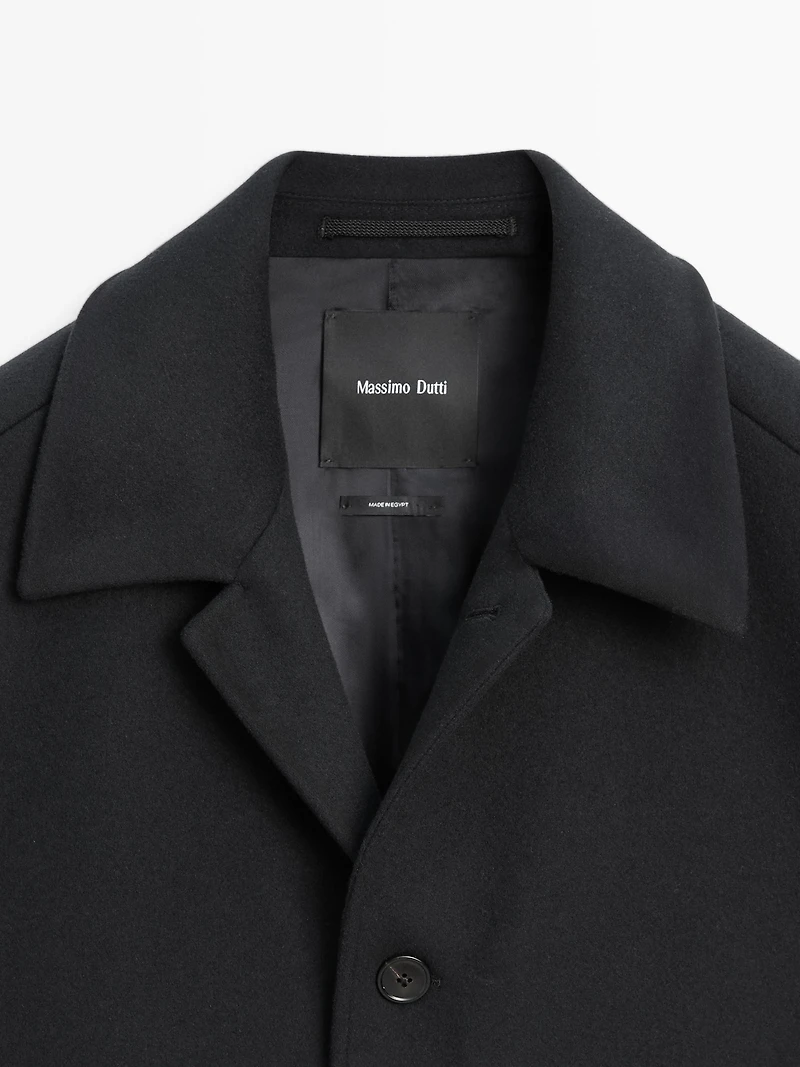 Manteau long en laine mélangée