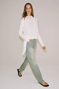 JEAN ZW COLLECTION DROIT TAILLE BASSE À RAYURES