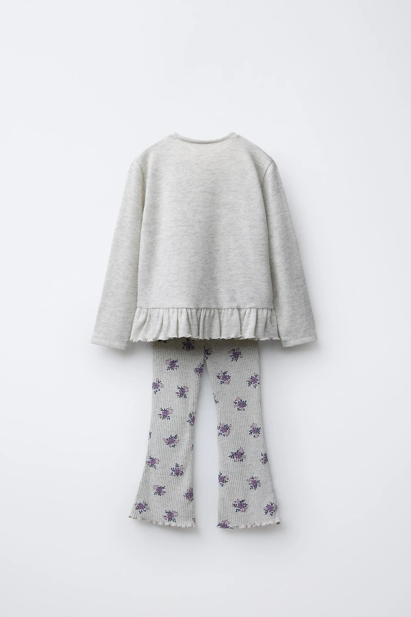 PRINTED SOFT TOUCH T-SHIRT AND LEGGINGS SET