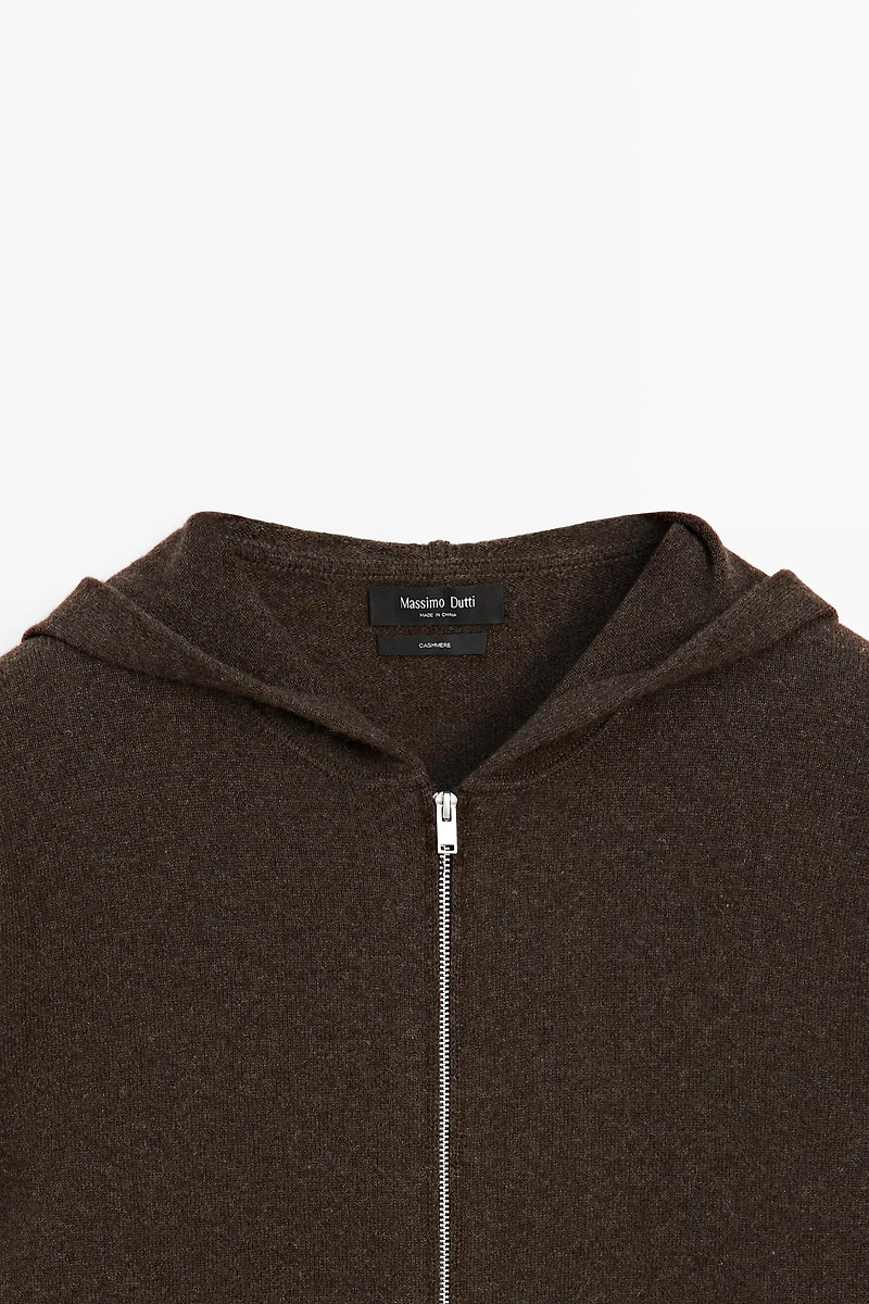 100% cashmere hooded cardigan