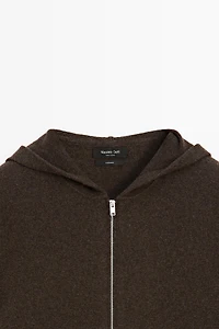 100% cashmere hooded cardigan