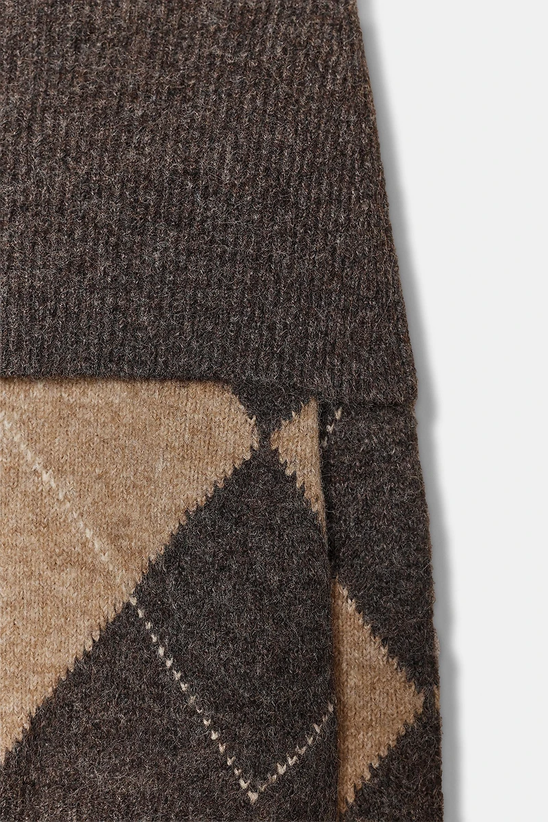 PULL EN MAILLE BUSTIER LOSANGES