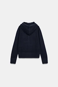 SWEAT 100% LAINE À CAPUCHE