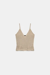 POINTELLE SPAGHETTI STRAP TOP