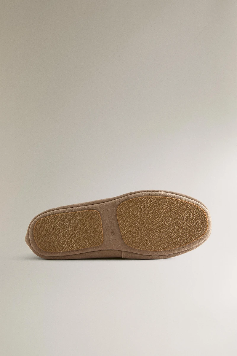 LOAFER WITH BOW SPLIT LEATHER