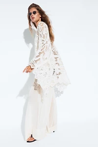 Crochet knit cape