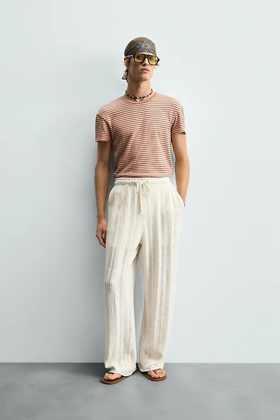T-SHIRT JACQUARD RAYURES