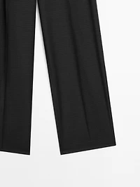 Wool blend darted trousers