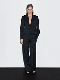 Pantalon plissé 100 % laine extra-fine