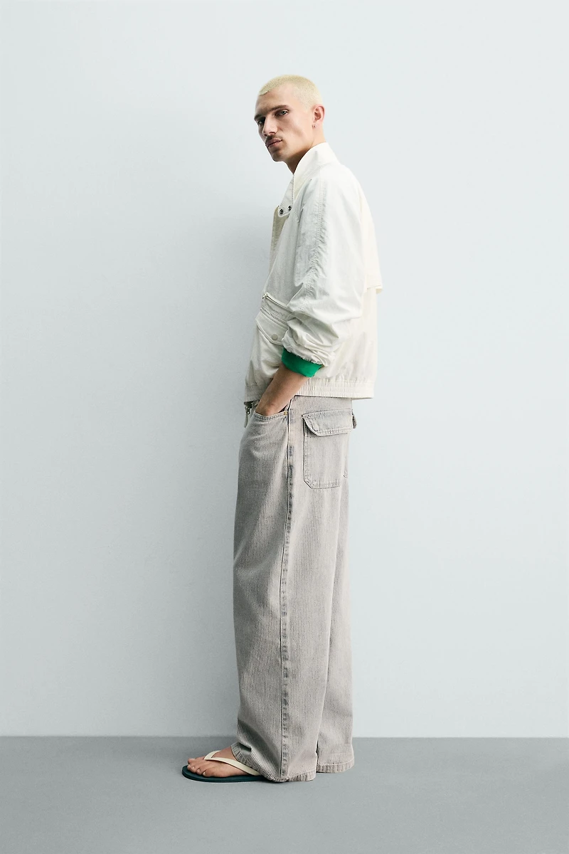 RELAXED STRAIGHT FIT STRIPED PANTS