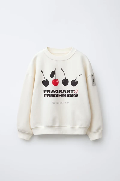 CHERRY AND TEXT SWEATSHIRT