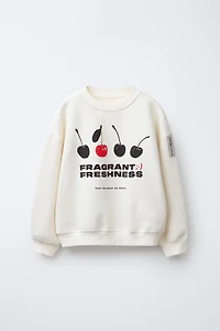 CHERRY AND TEXT SWEATSHIRT
