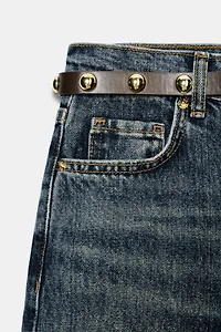 Z1975 HIGH WAISTED STRAIGHT TAPERED JEANS WITH BELT