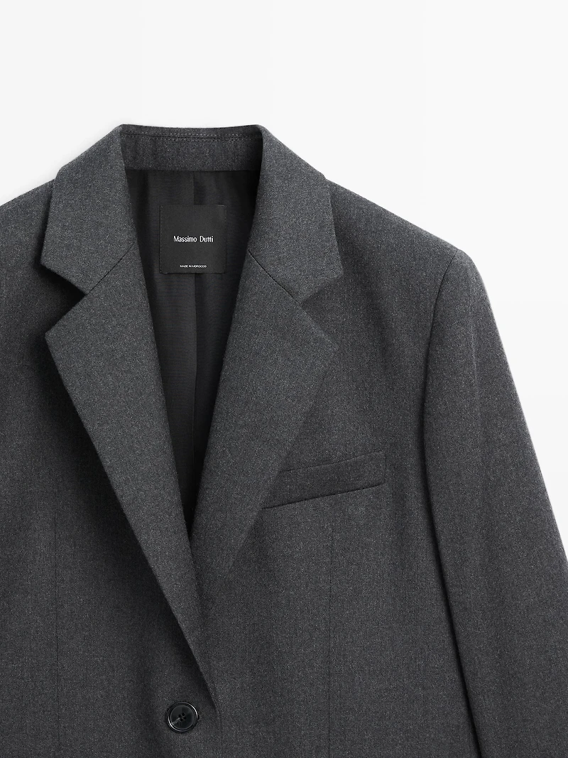 Veste de tailleur en flanelle 100 % laine