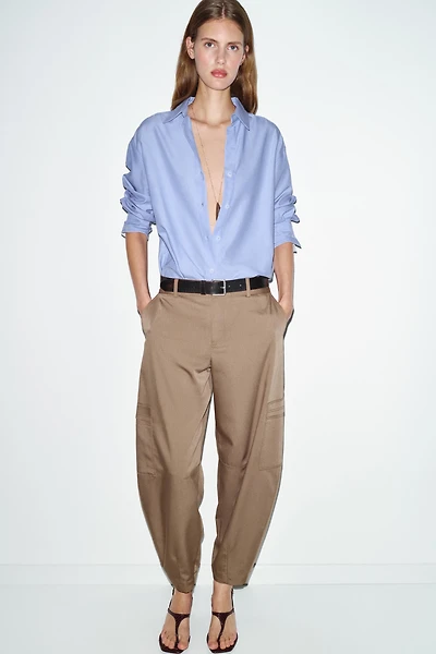 PANTALON CARGO TAILLE HAUTE