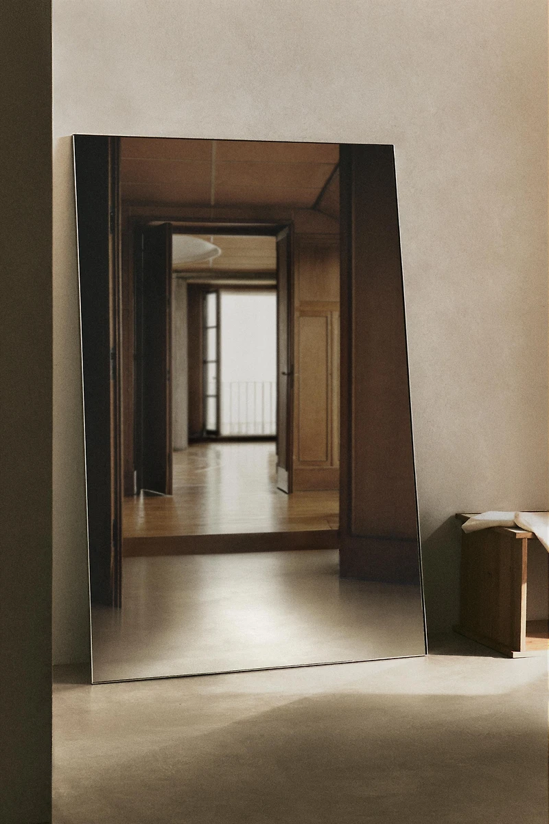 SILVER BORDERED VERTICAL MIRROR