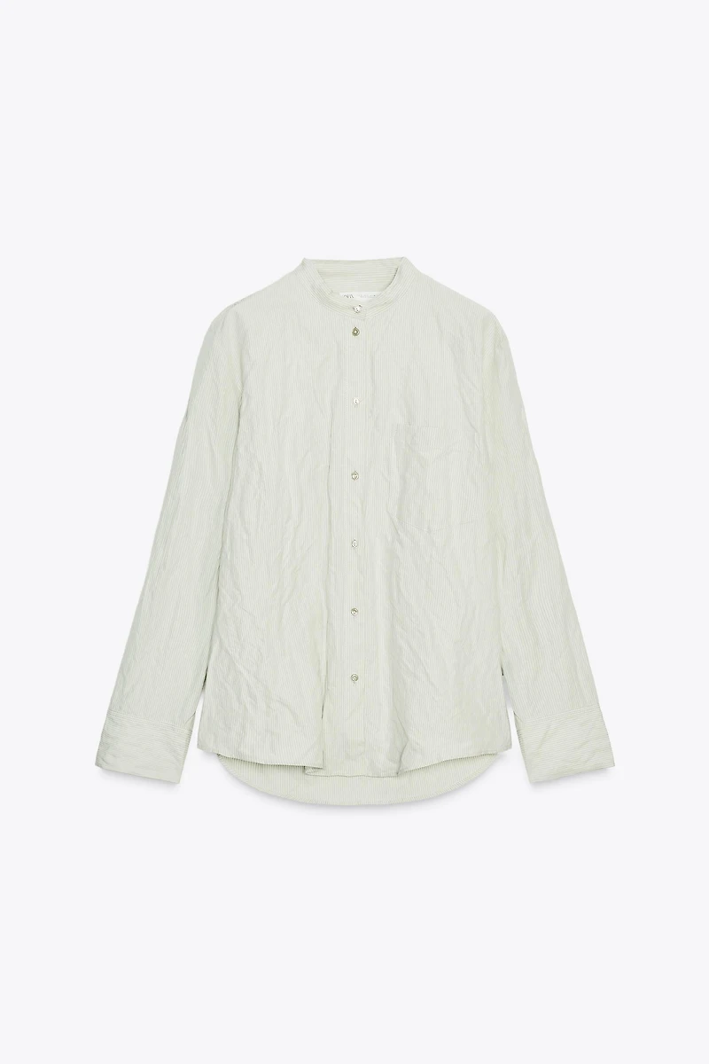 ZW COLLECTION CRINKLED STRIPED SHIRT
