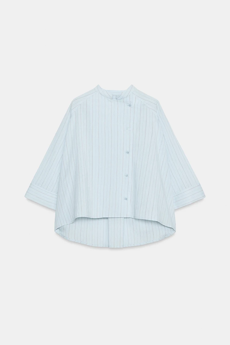 ZW COLLECTION ASYMMETRICAL STRIPED SHIRT