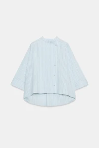 ZW COLLECTION ASYMMETRICAL STRIPED SHIRT