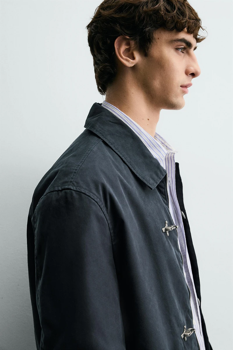 RELAXED FIT PARKA WITH FIREMAN CLASP