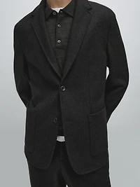 Wool blend suit blazer