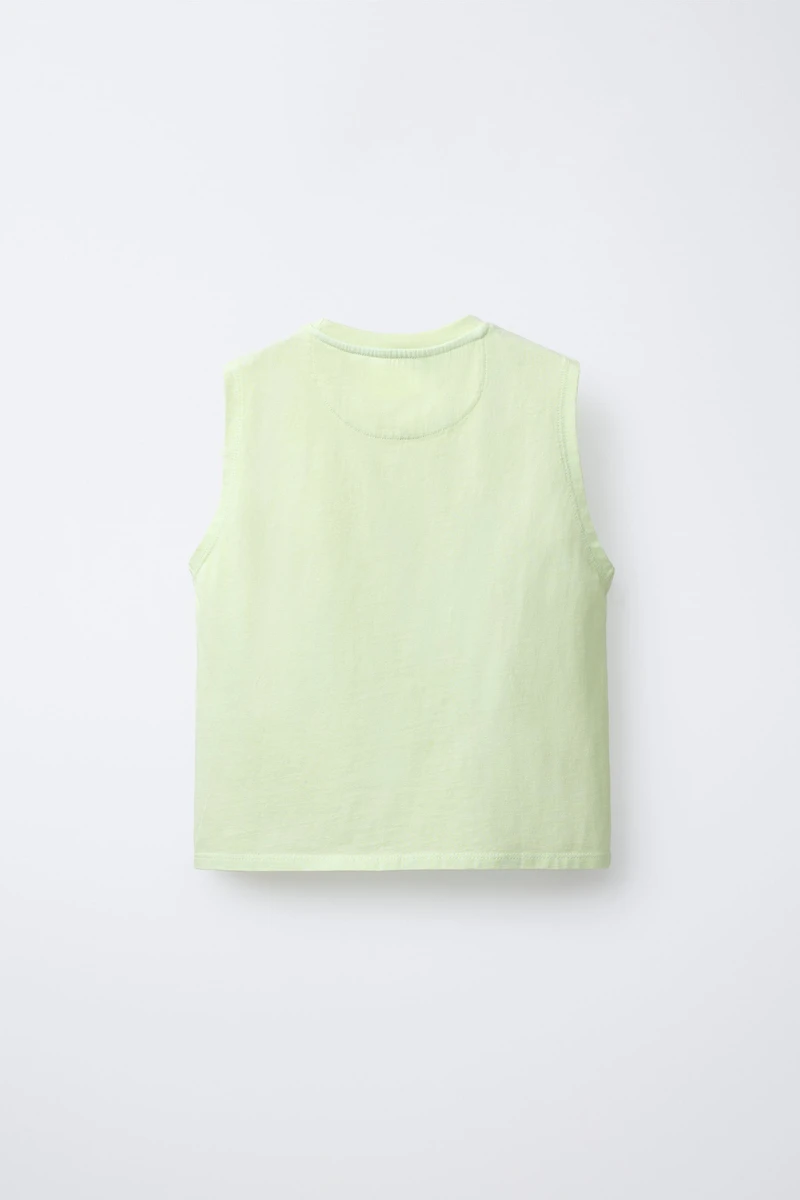 TEXT SLEEVELESS T-SHIRT