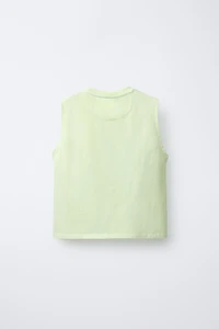 TEXT SLEEVELESS T-SHIRT