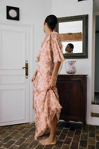 FLORAL PRINT RUFFLE DRESS
