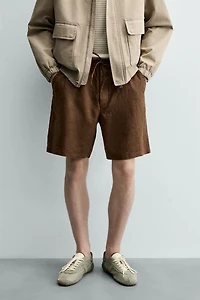 100% LINEN RELAXED FIT SHORTS