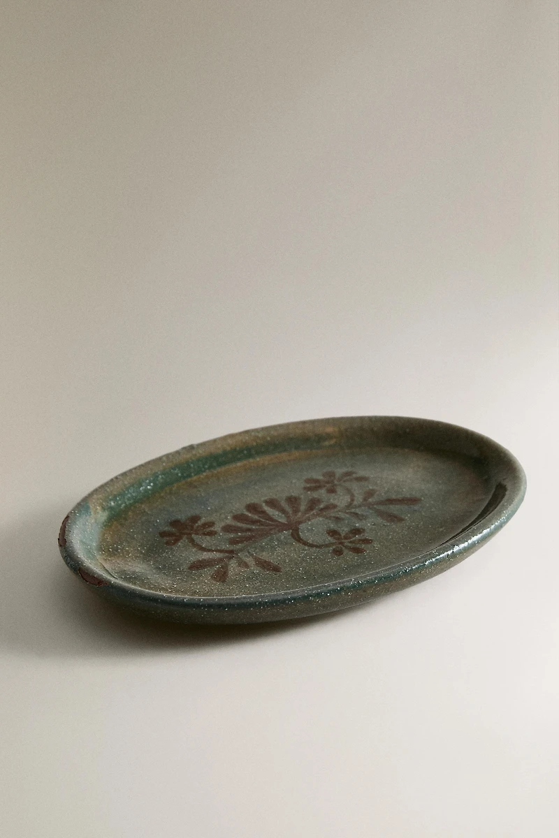 PORTE-SAVON SALLE DE BAIN CÉRAMIQUE FLORAL