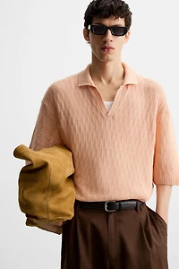 OPEN KNIT POLO SHIRT