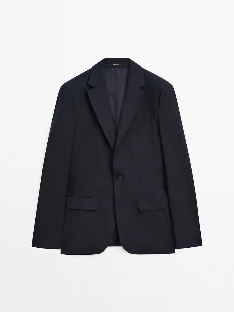 Wool blend suit blazer