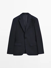 Wool blend suit blazer