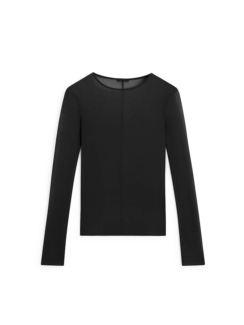 Long sleeve silk T-shirt