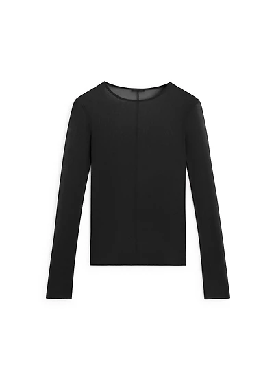 Long sleeve silk T-shirt