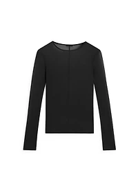 Long sleeve silk T-shirt