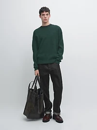 Pull en maille côtelée 100 % laine