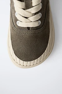 ZARA TIMELESS - LEATHER SNEAKERS