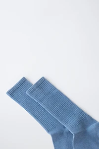 LONG PLAIN RIBBED SOCKS