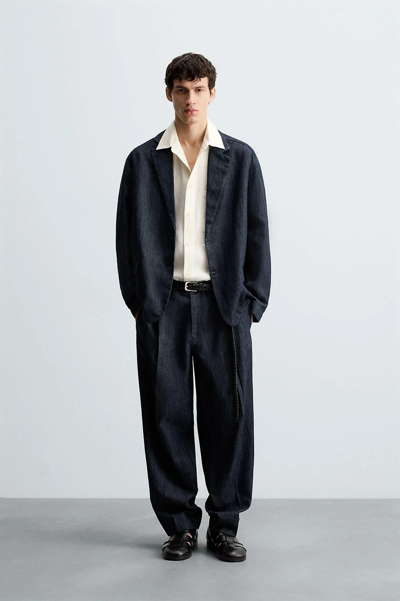 RELAXED FIT DENIM BLAZER