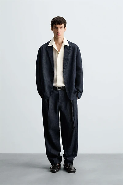 RELAXED FIT DENIM BLAZER