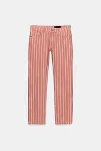 ZW COLLECTION MID-RISE STRIPED SLIM JEANS
