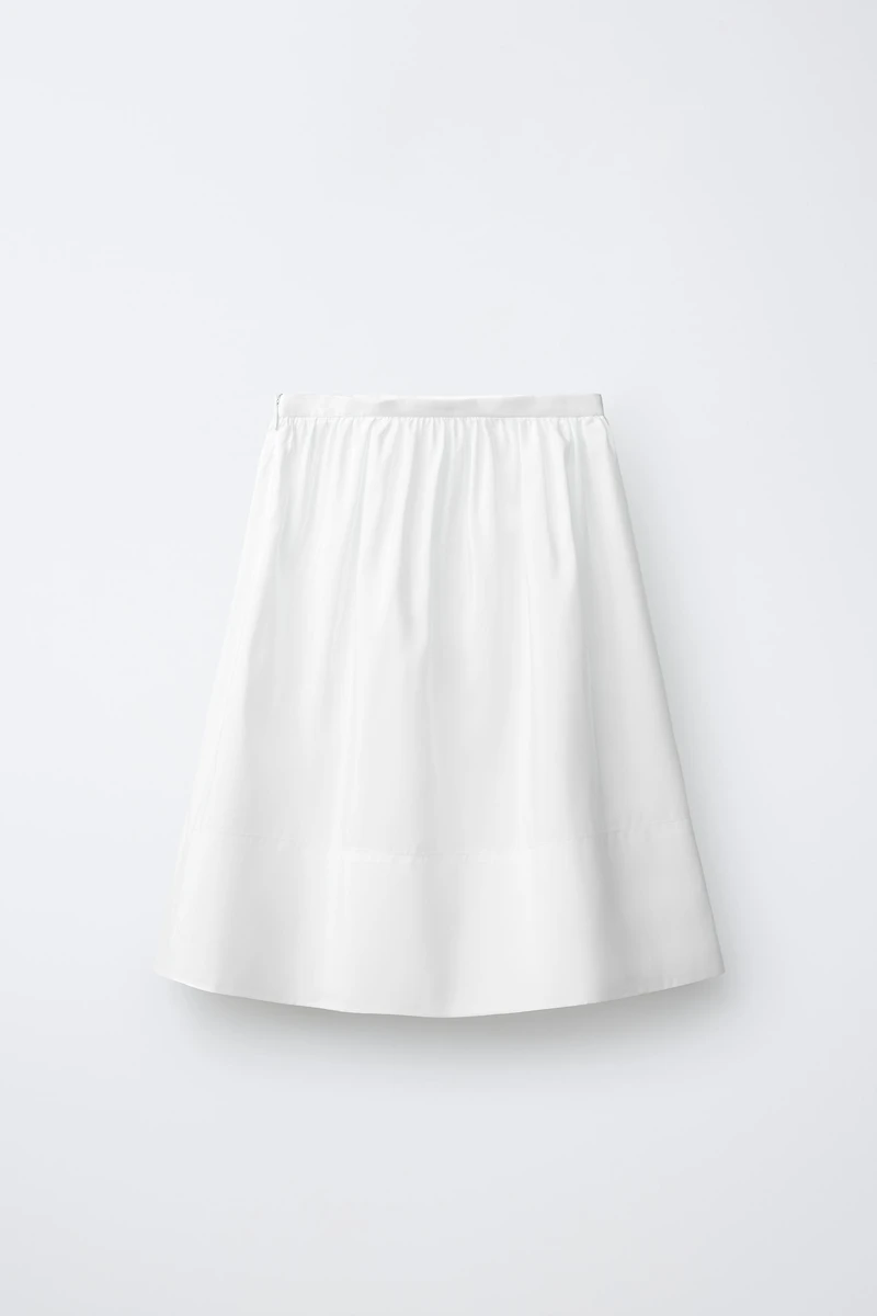 TAFFETA MIDI SKIRT