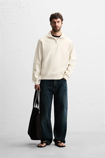 SWEAT COL ZIPPÉ BASIQUE