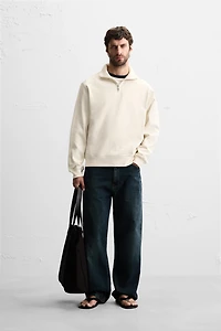 SWEAT COL ZIPPÉ BASIQUE