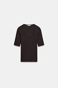 T-SHIRT CÔTELÉ RAGLAN